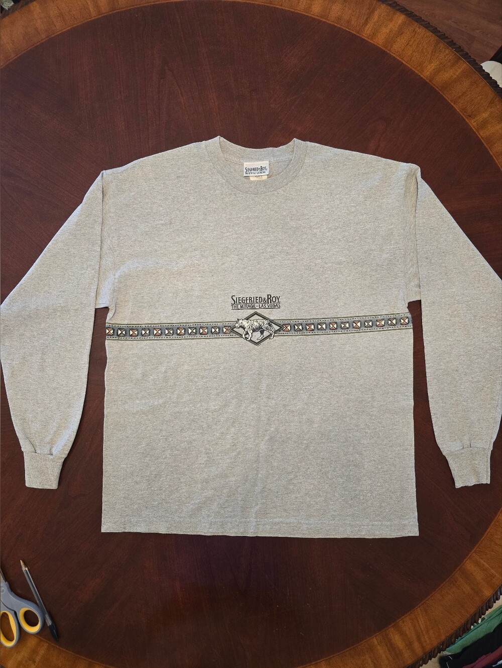 Vintage Siegfried & Roy The Mirage Las Vegas White Tiger Long Sleeve Shirt XL